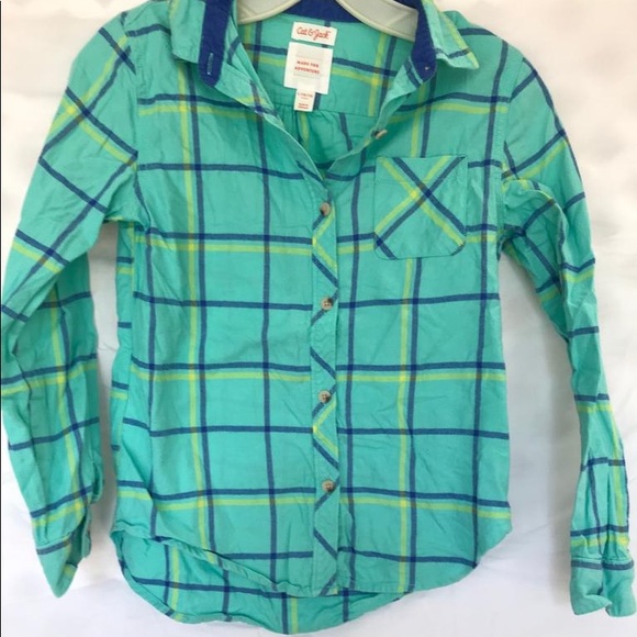 Bright plaid button down - Picture 2 of 3